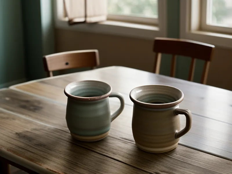 Récupérer son ex : tasse de café froid oubliée sur un bureau, pause loin des messages