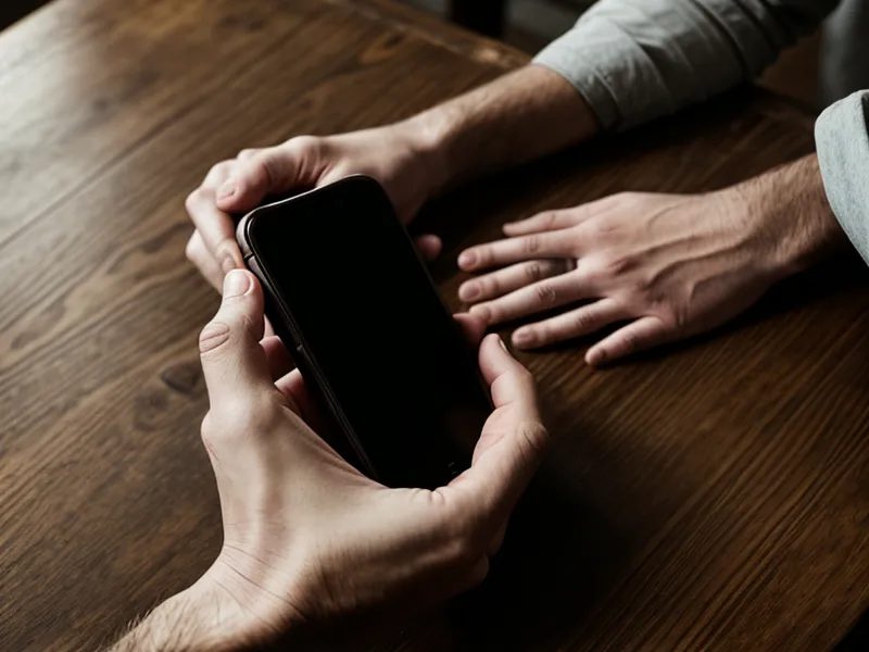 Gros plan d'une main tenant un smartphone affichant une notification d'alerte météo — symbole du silence radio pendant une reconquête amoureuse